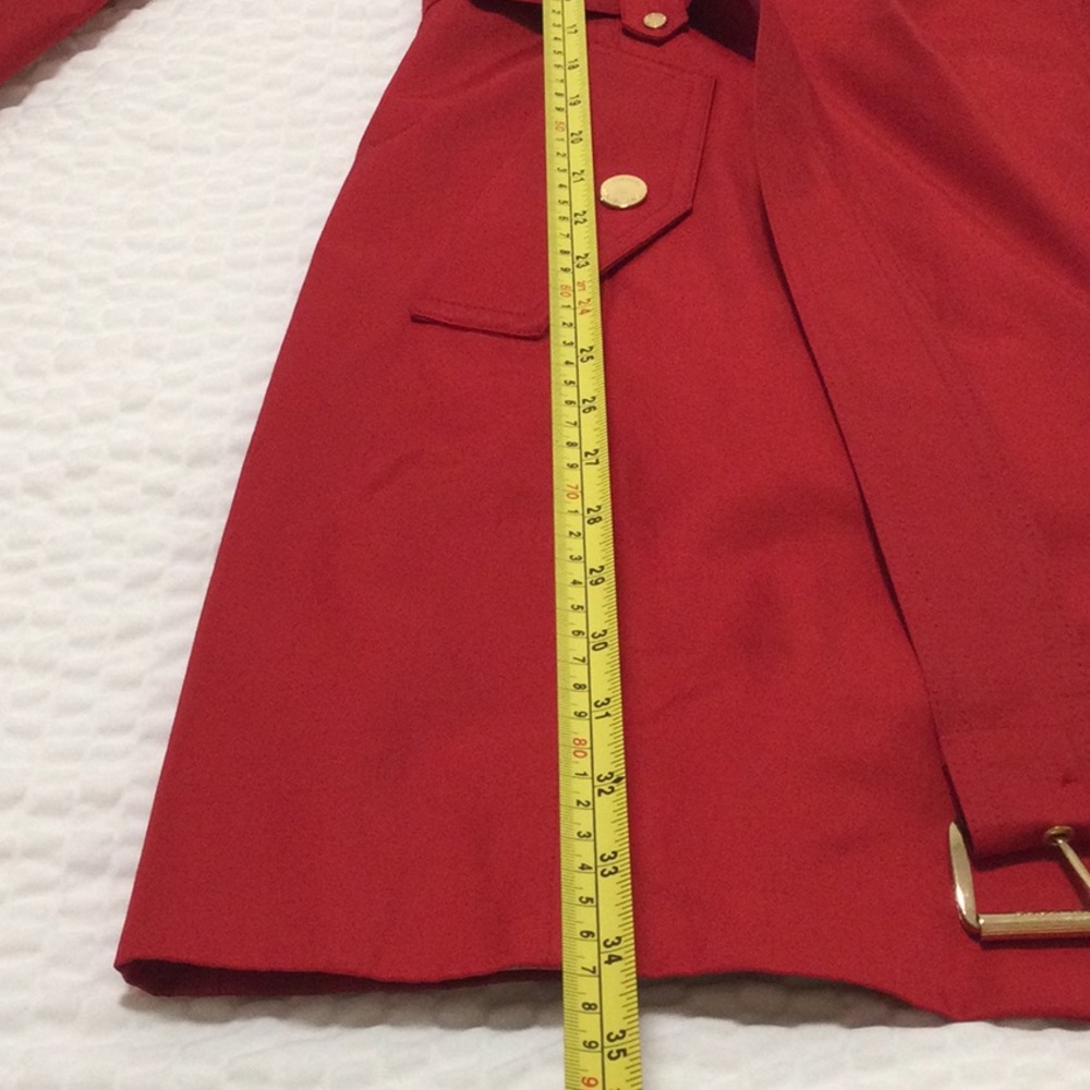EUC Michael Kors Small Red/Gold Women's Trench Coat - Picture 4 of 12